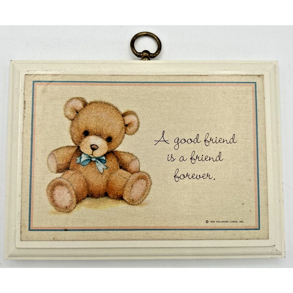 Vintage 1984 Hallmark "A Good Friend‎ is a Friend Forever" Wooden Sign SKU U219